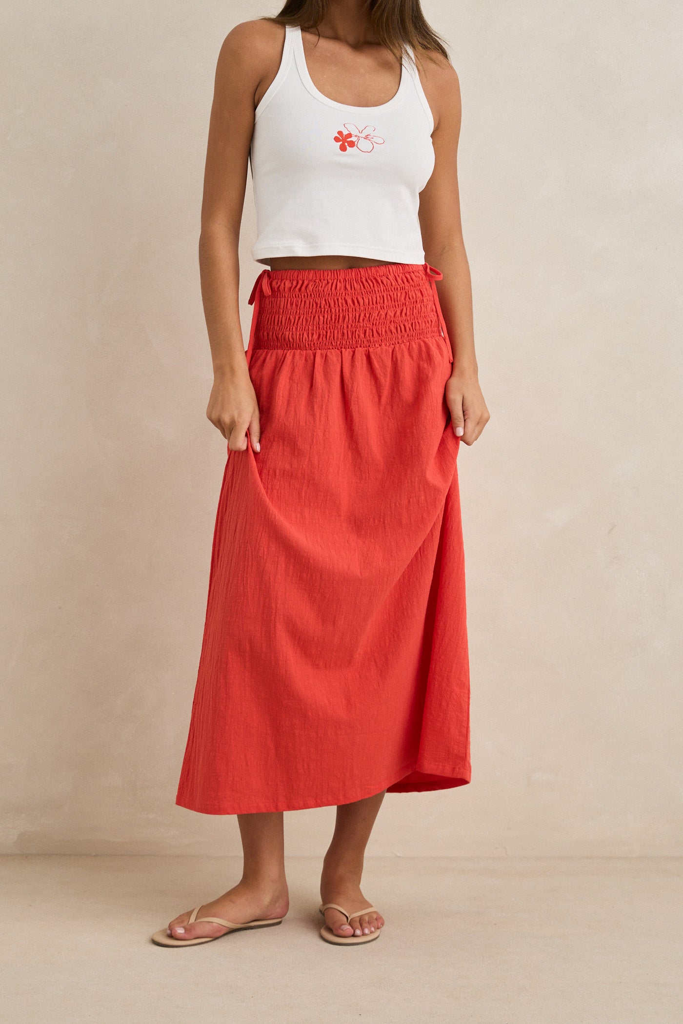 Rhythm Alana Tie Side Maxi Skirts