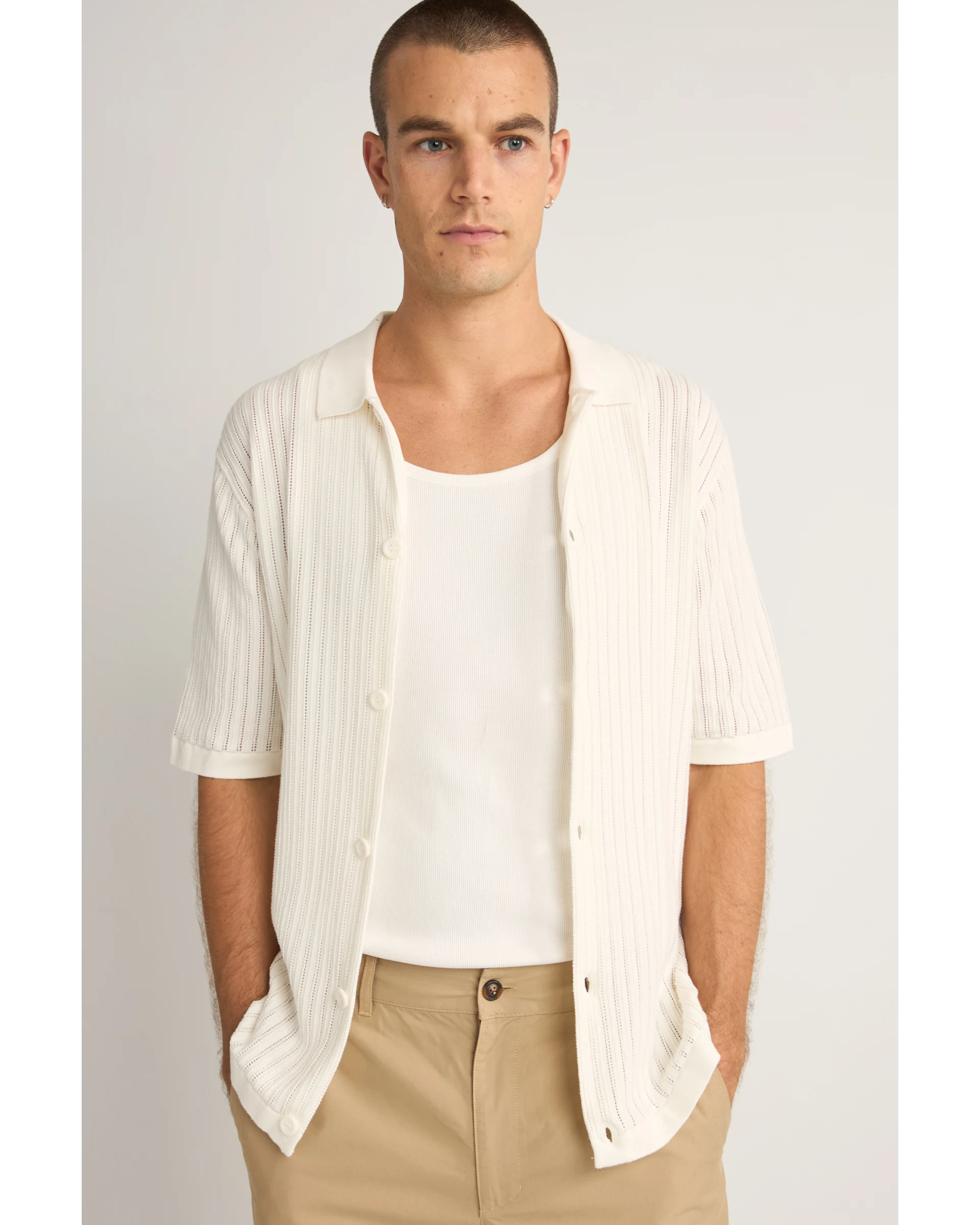 Rhythm Knit Button Down Polo Shirts