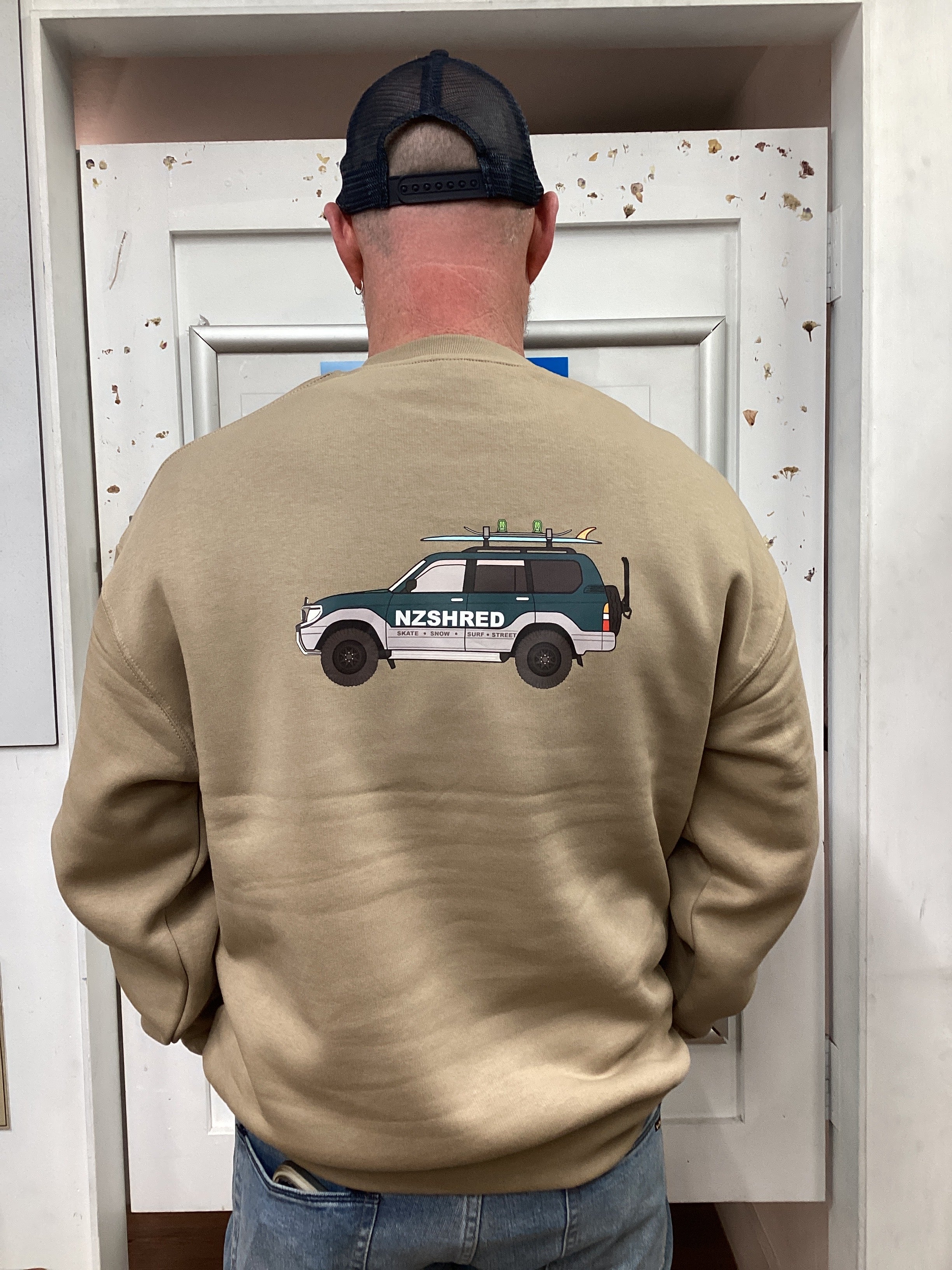 NZ Shred ' The Green Machine' Relax Fit Crews