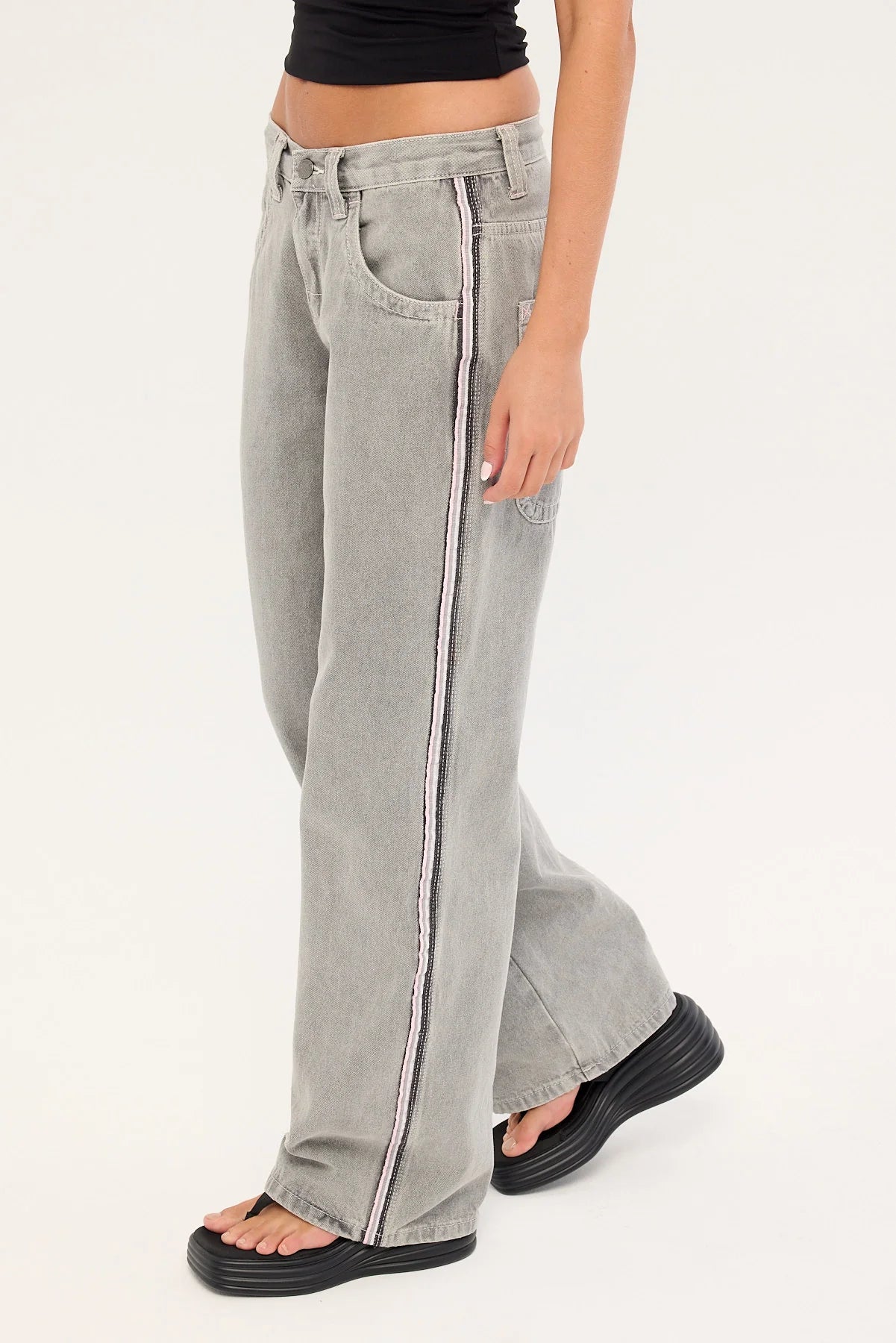 Rusty Flip Mommy Low Rise Wide Leg Denim Jeans