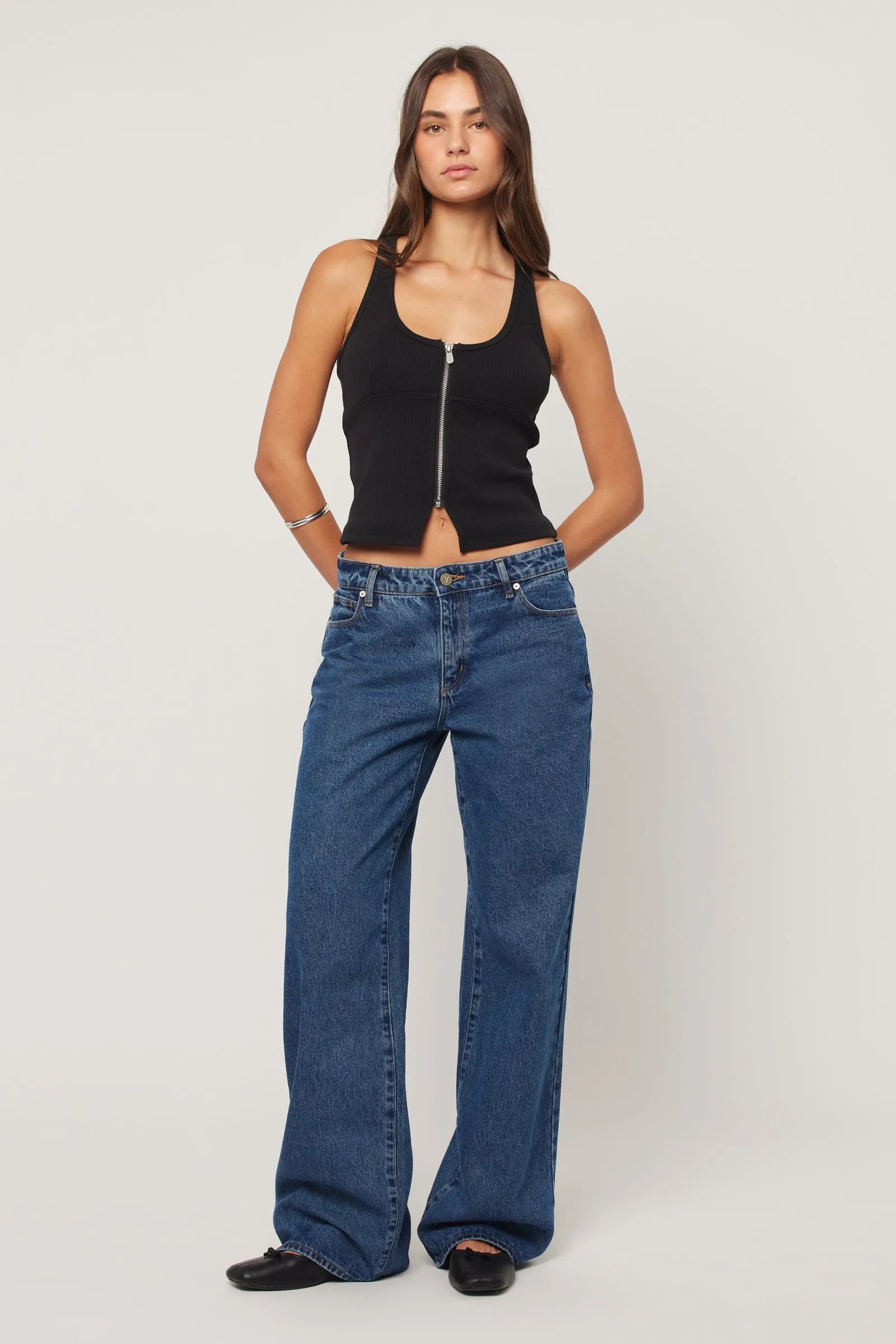 A Brand 99 Baggy Low Rise Jeans