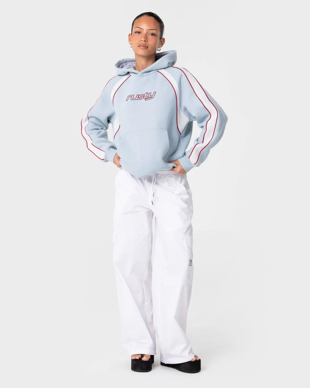 Rusty Tidal Wave Oversized Fleece Hoodies
