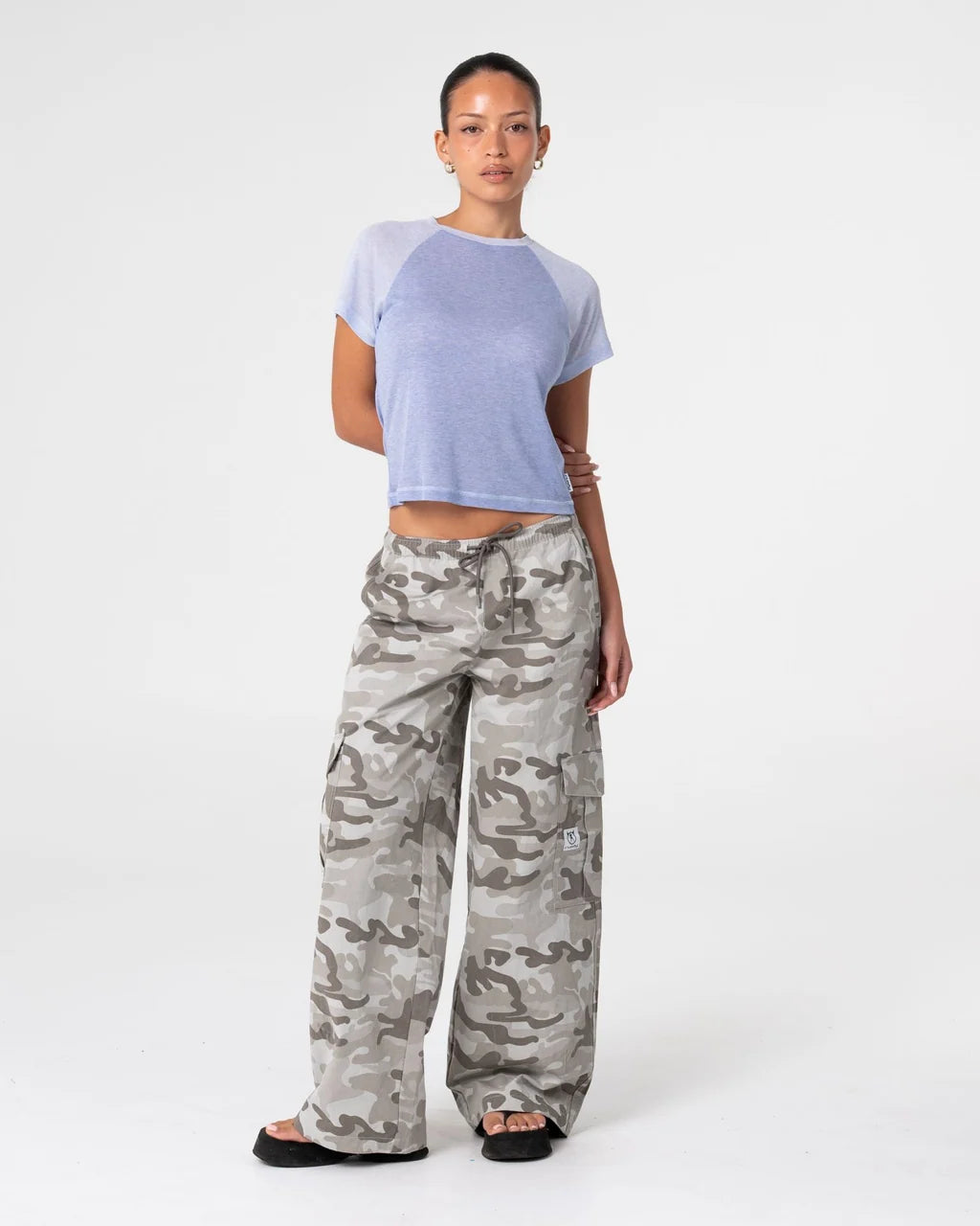 Rusty Maddy Camo Low Rise Cargo Pants