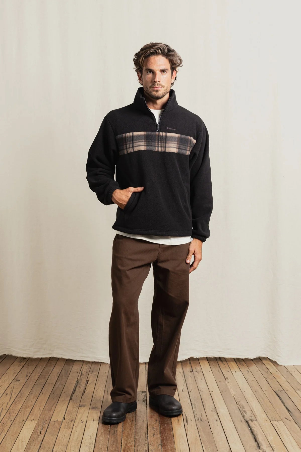 Rhythm Checkered Fleece Quarter Zips