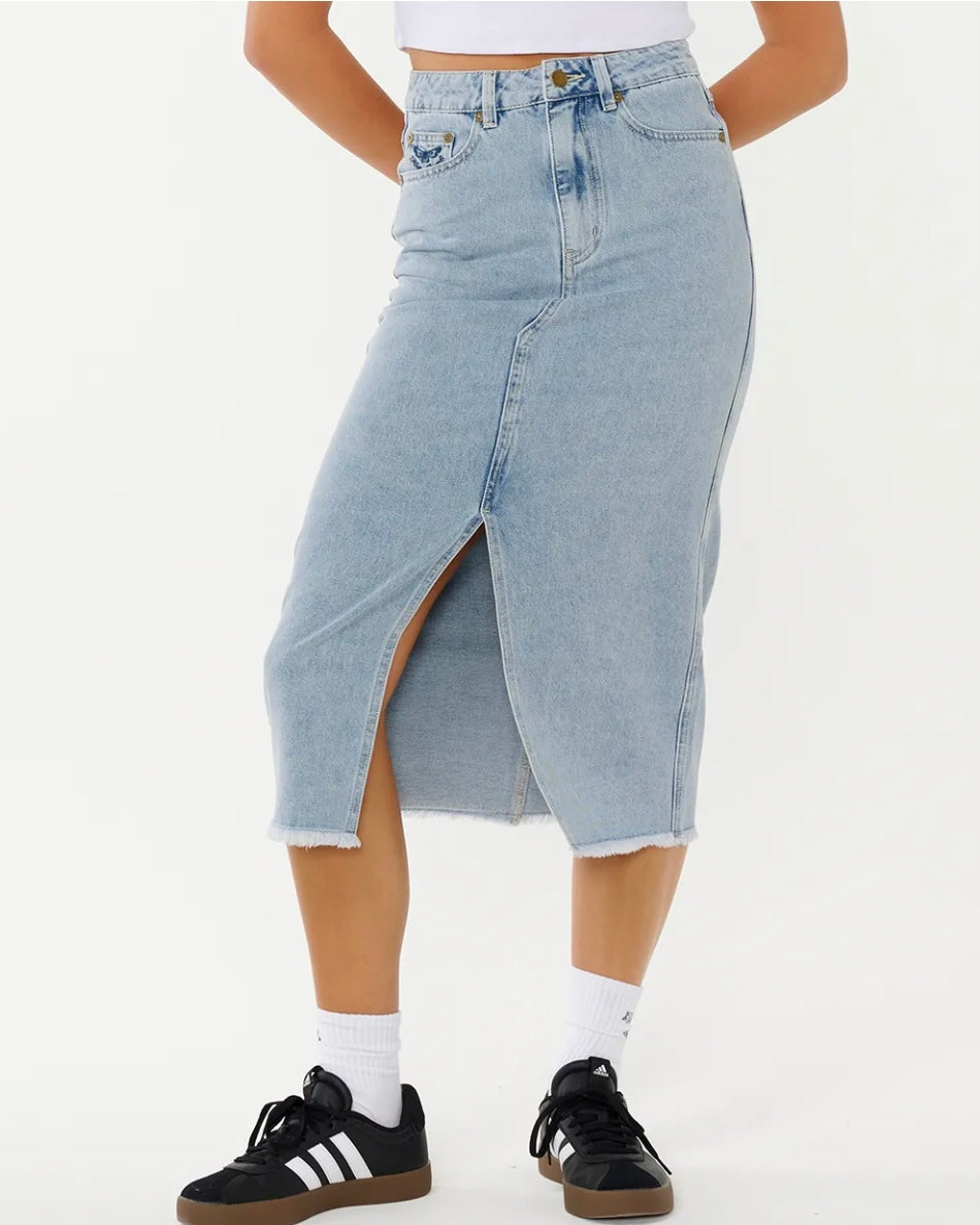 Ripcurl The Search Denim Midi Skirts