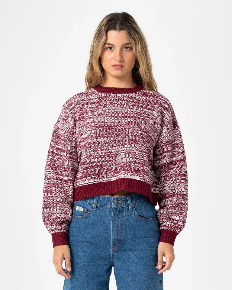 Rusty Marcy Crop Long Sleeve Crew Knits