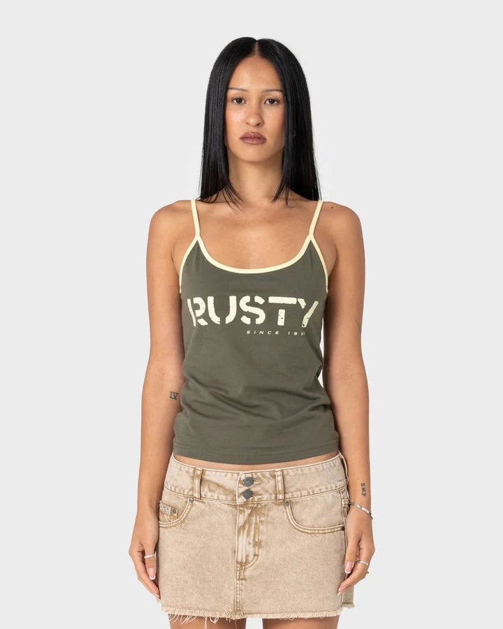 Rusty Tank Girl Contrast Staple Singlets