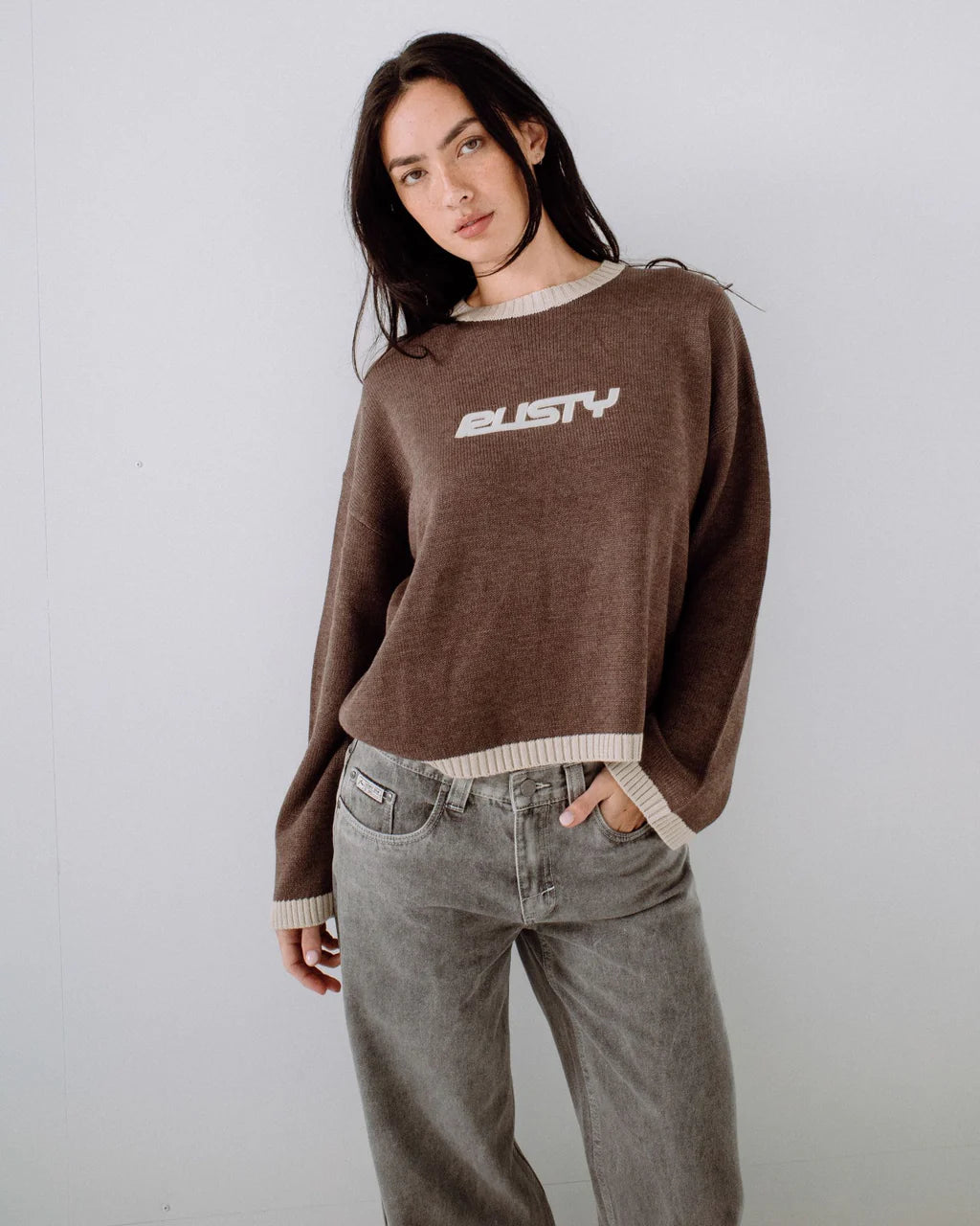 Rusty Rider Relaxed Crew Neck Sweaters