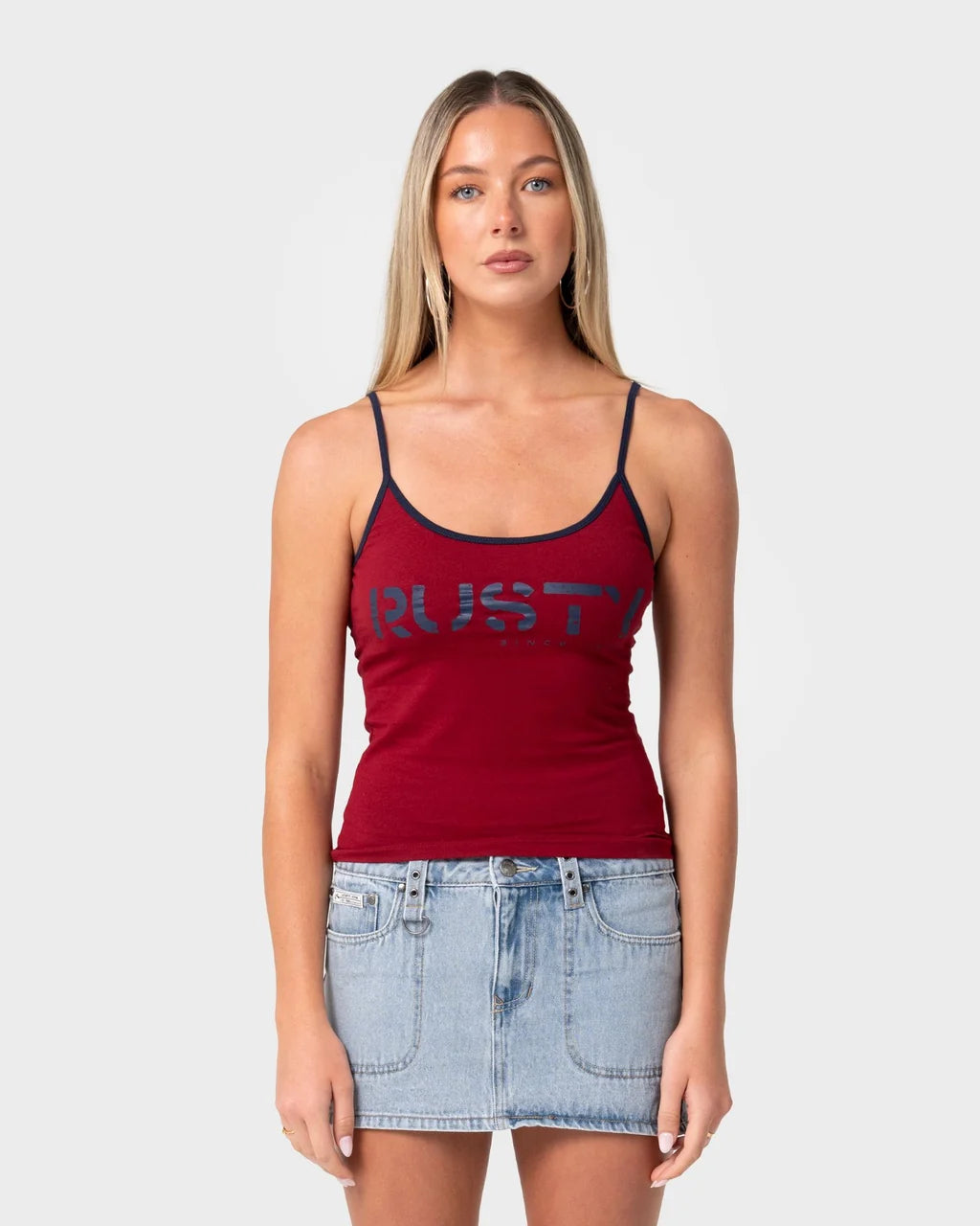 Rusty Tank Girl Contrast Staple Singlets
