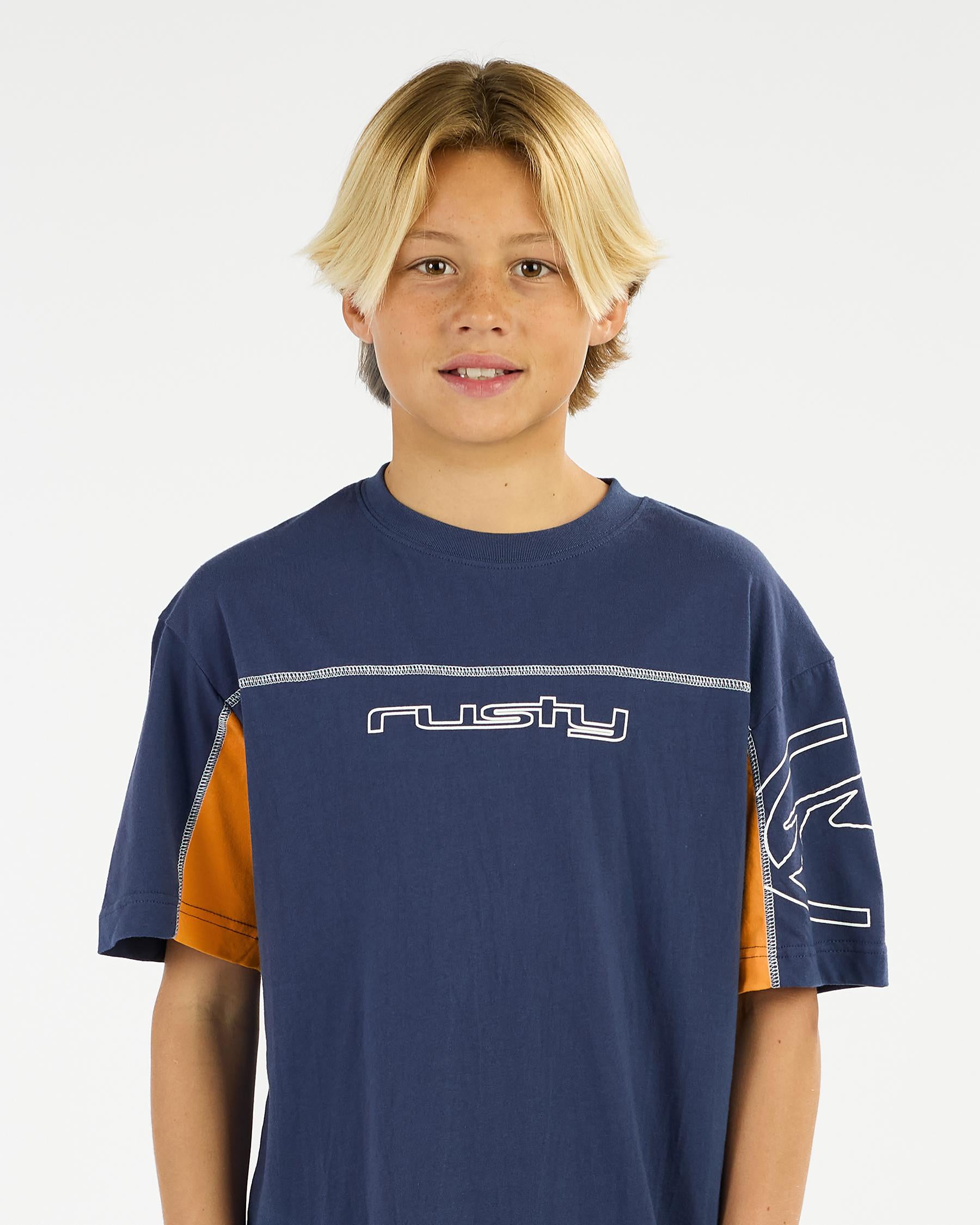 Rusty Cyber Short Sleeve Boys Tees