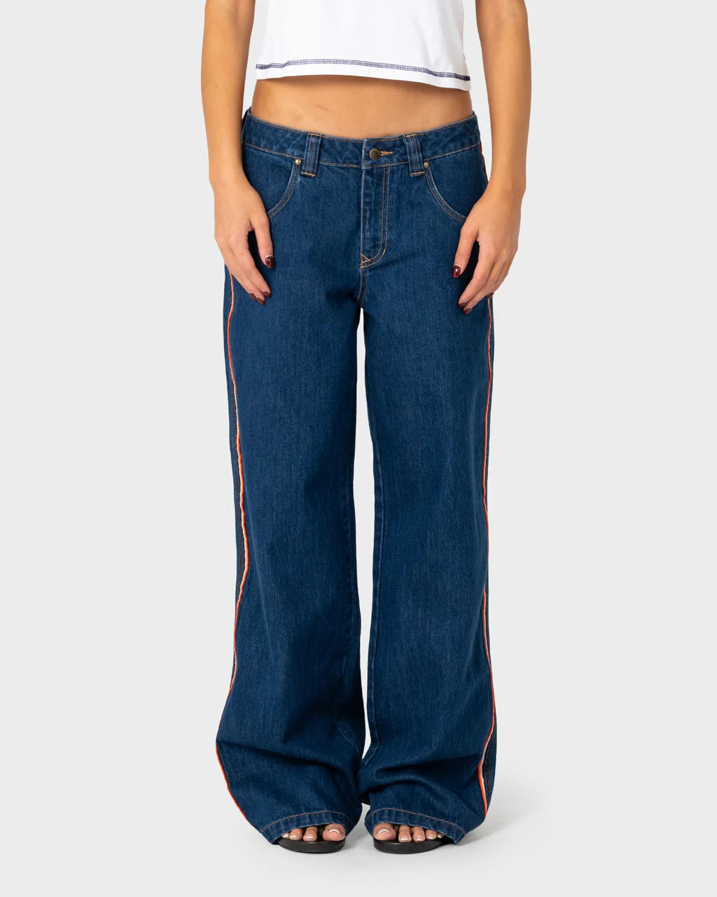 Rusty Flip Mommy Low Rise Wide Leg Denim Jeans