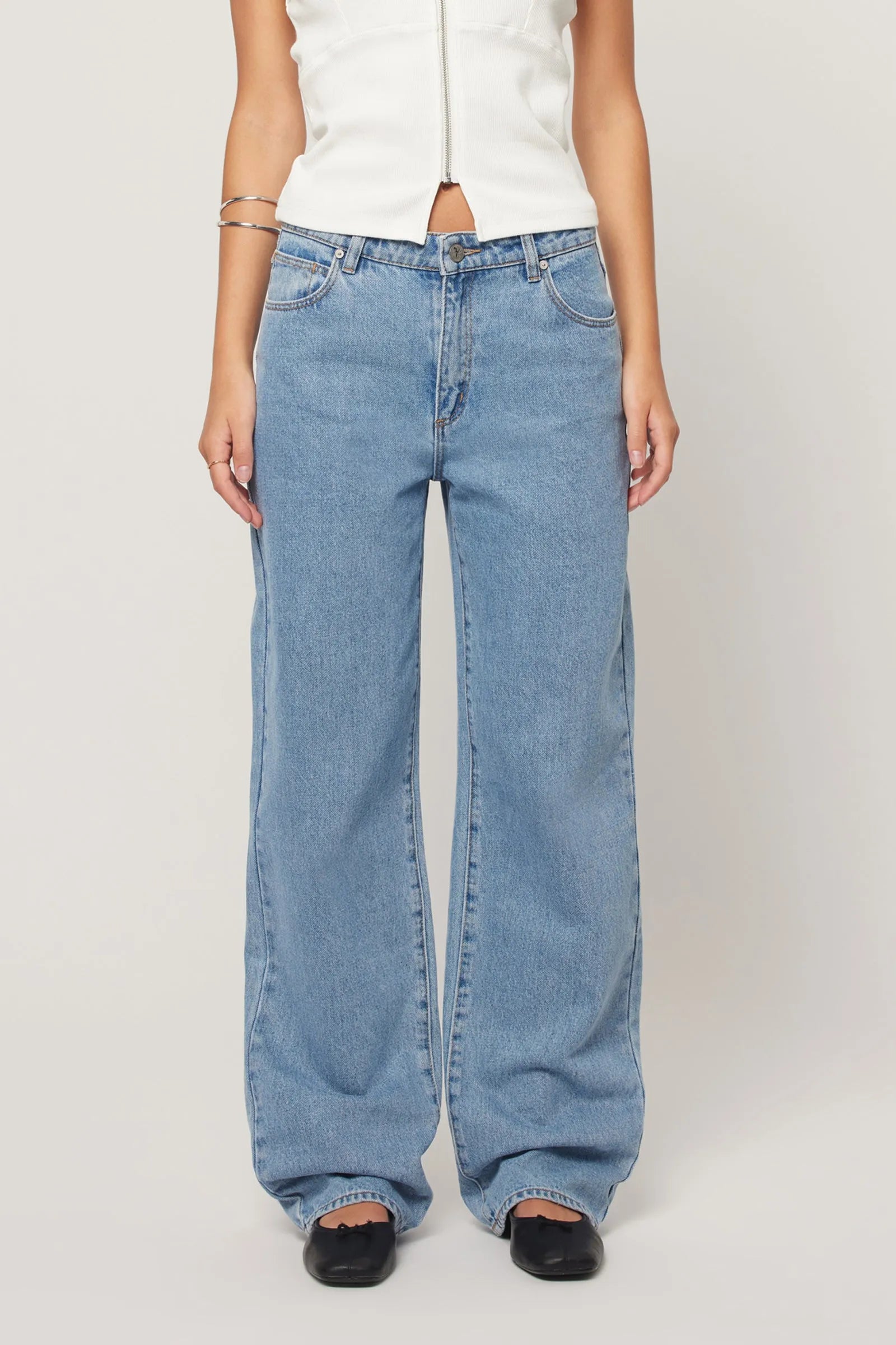 A Brand 95 Baggy Mid Rise Jeans