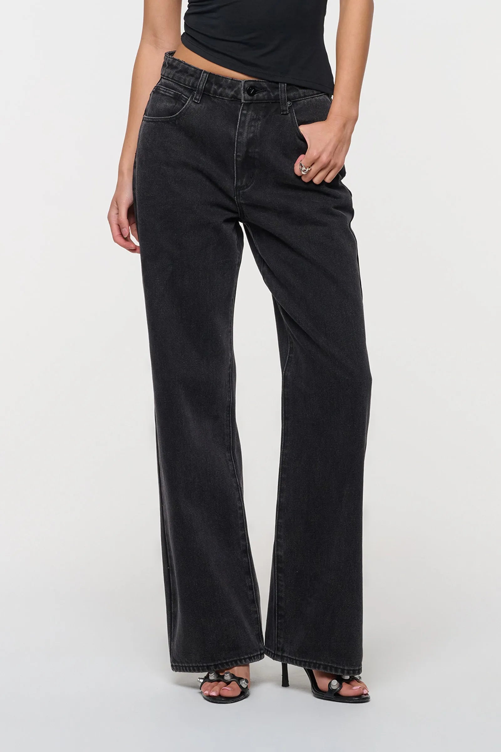 A Brand 95 Baggy Mid Rise Jeans
