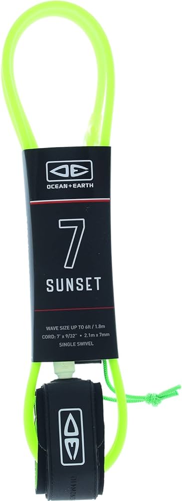 Ocean & Earth 7ft Sunset Moulded Leash - Assorted Colours