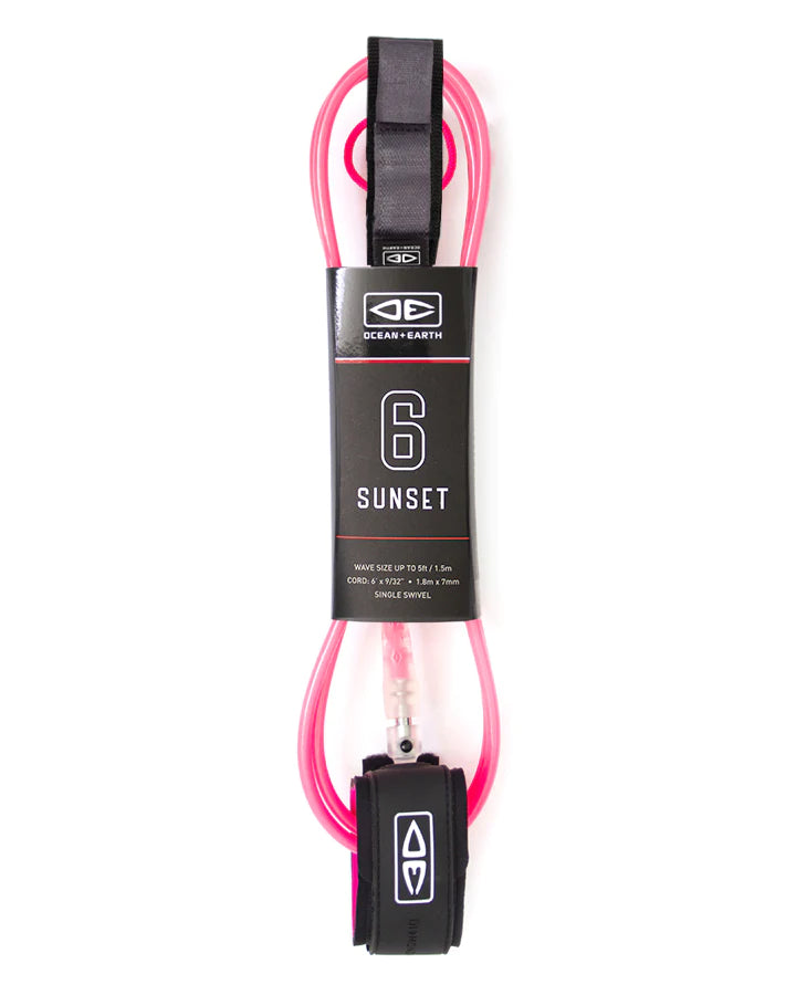 Ocean & Earth 6ft Sunset Moulded Leash - Assorted Colours