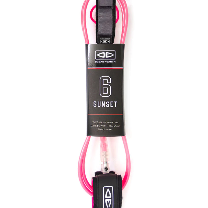 Ocean & Earth 6ft Sunset Moulded Leash - Assorted Colours