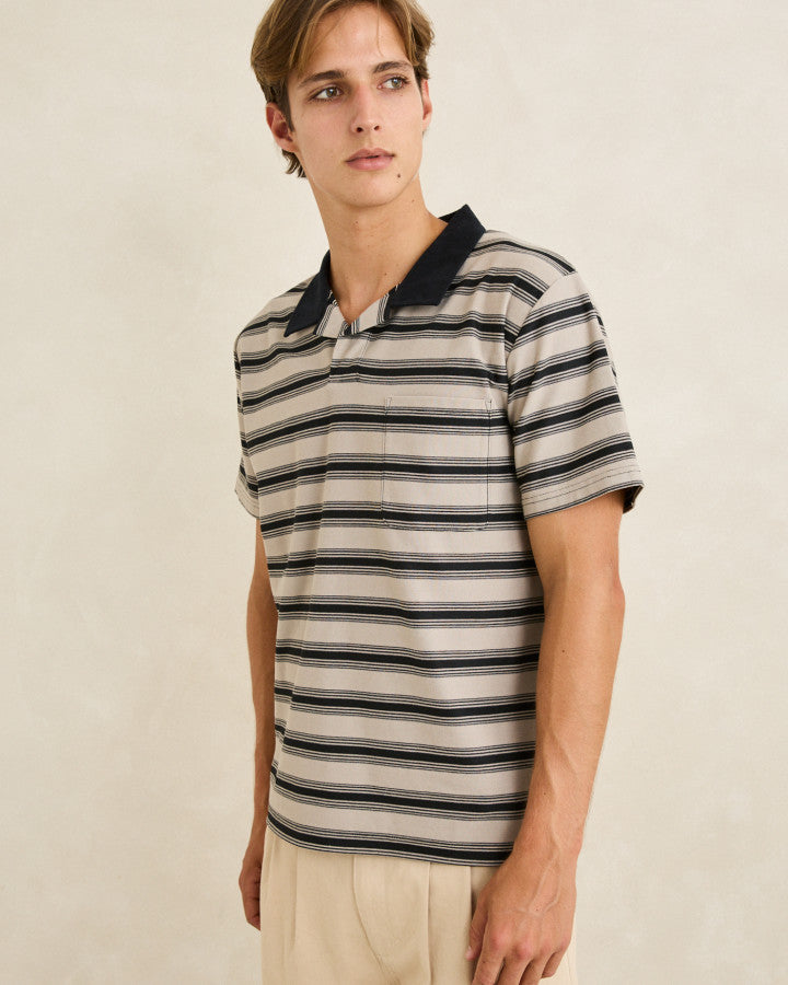 Rhythm Vintage Stripe Havana Polo Shirts