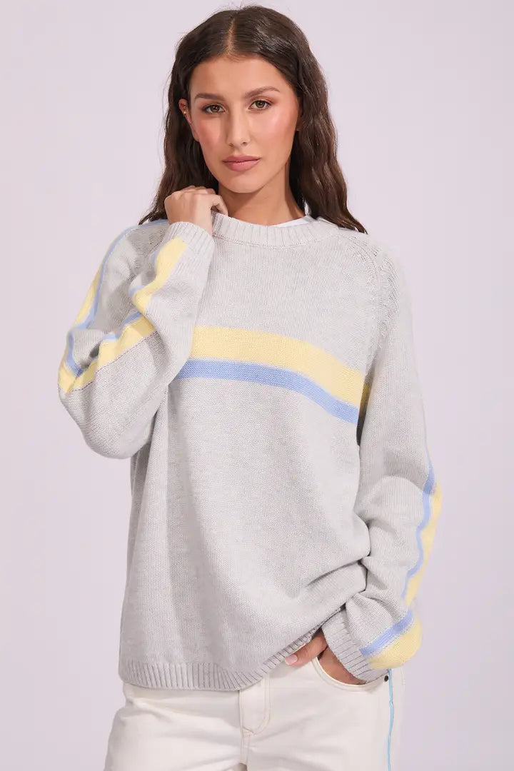 Rusty White Lines Crew Neck Knits