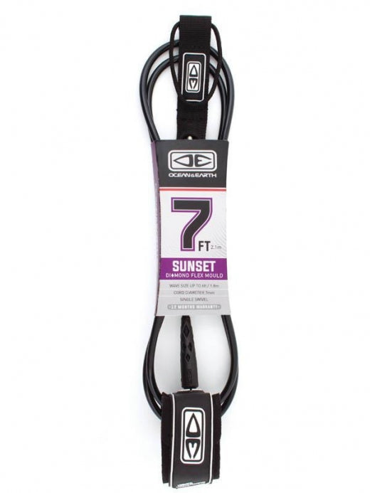 Ocean & Earth 7ft Sunset Moulded Leash - Assorted Colours